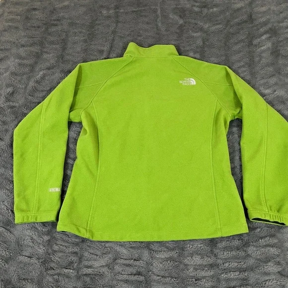 The North Face Womens Fleece Jacket Lime Green Windwall Full Zip L G - Picture 4 of 8
